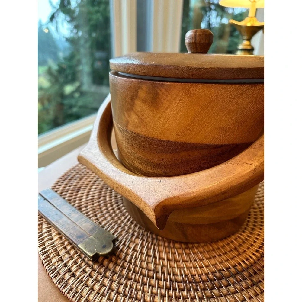 MCM Dansk Wooden Ice Bucket